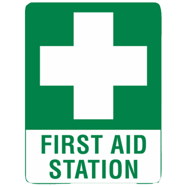 Large Poly First Aid Station Sign 60 x 45cm