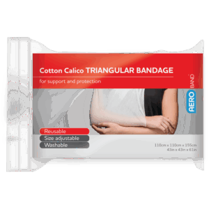 AEROBAND Cotton Calico Triangular Bandage 110 x 110 x 155cm Bag/10