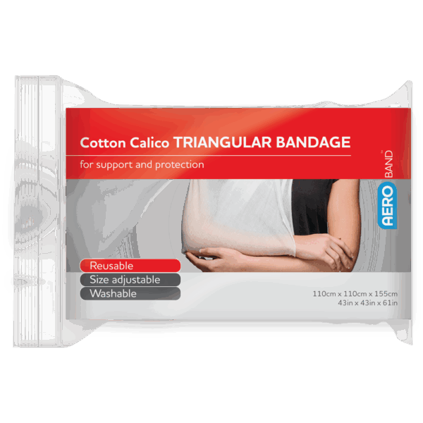 AEROBAND Cotton Calico Triangular Bandage 110 x 110 x 155cm Bag/10