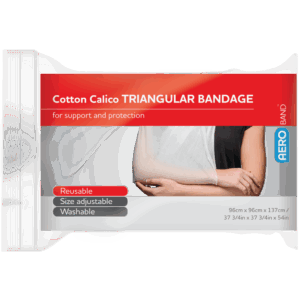 AEROBAND Cotton Calico Triangular Bandage 96 x 96 x 137cm Bag/10