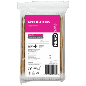 AEROSWAB 15cm Wood Single End Applicators Bag/100