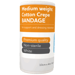 AEROCREPE Medium Cotton Crepe Bandage 10cm x 4M Wrap/12