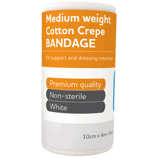 AEROCREPE Medium Cotton Crepe Bandage 10cm x 4M Wrap/12