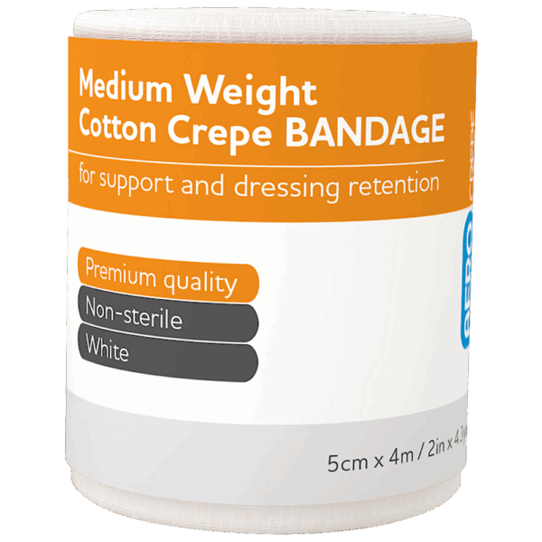 AEROCREPE Medium Cotton Crepe Bandage 5cm x 4M Wrap/12