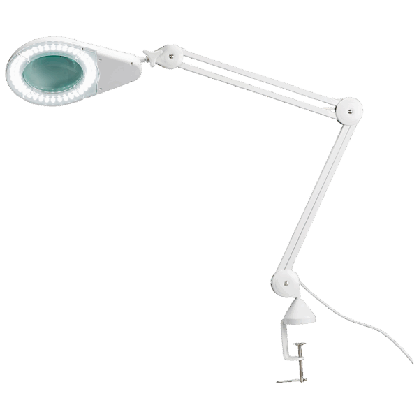 LED Magnifying Lamp with Table Clamp (12cm diameter, 115cm extension)