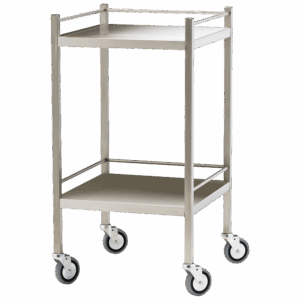 Small Stainless Steel Trolley with Rails 50 x 50 x 97cm