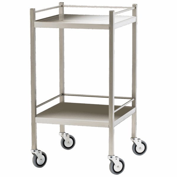 Small Stainless Steel Trolley with Rails 50 x 50 x 97cm