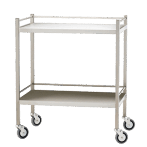 Medium Stainless Steel Trolley with Rails 80 x 50 x 97cm