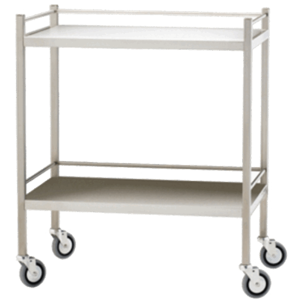 Large Stainless Steel Trolley with Rails 110 x 50 x 97cm