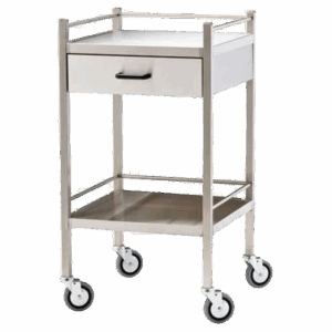 Medium Stainless Steel Trolley with Drawer 60 x 50 x 97cm