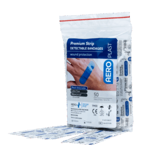 AEROPLAST Premium X-Wide Detectable Strip 7.5 x 2.5cm Bag/50