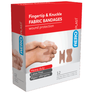 AEROPLAST Premium Fabric Fingertip & Knuckle Dressings Box/12