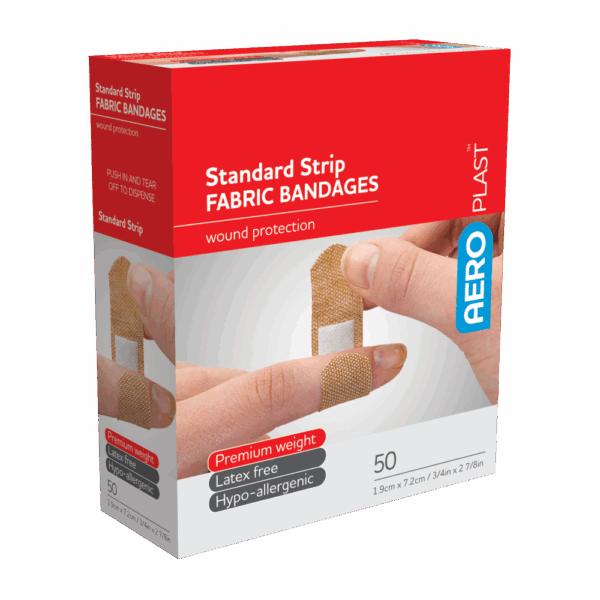 AEROPLAST Premium Fabric Standard Strip 7.2 x 1.9cm Box/50