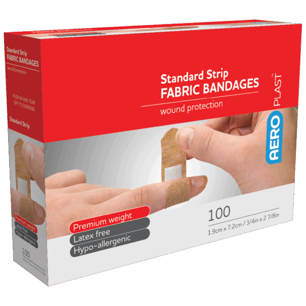 AEROPLAST Premium Fabric Standard Strip 7.2 x 1.9cm Box/100
