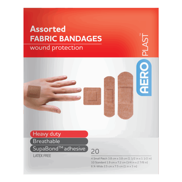 AEROPLAST Premium Fabric Assorted Dressings Env/20