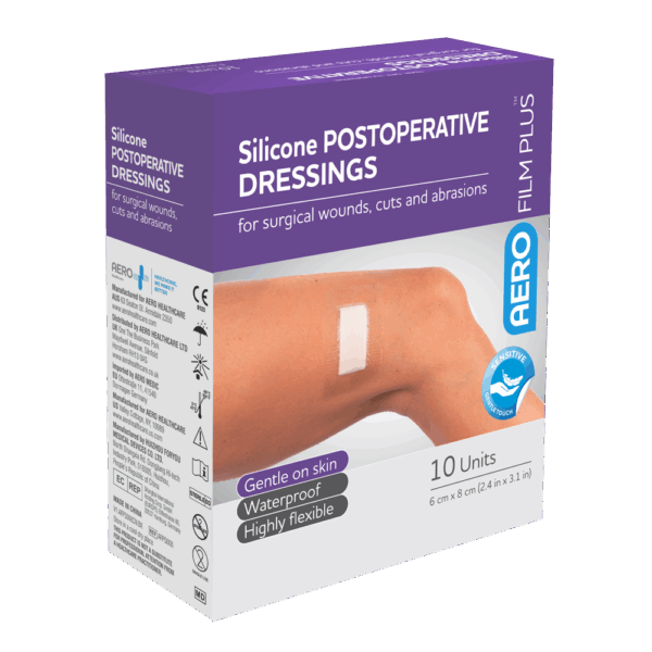 AEROFILM PLUS Sensitive Silicone Postoperative Dressing 6 x 8cm Box/10