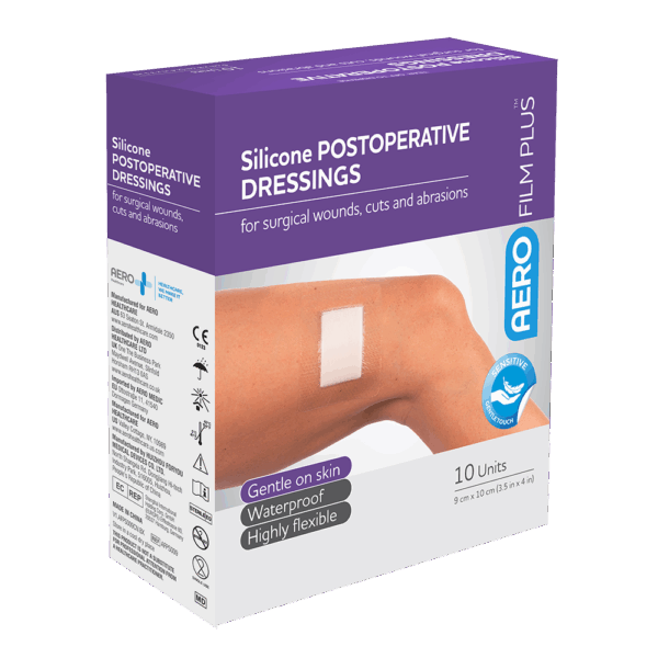 AEROFILM PLUS Sensitive Silicone Postoperative Dressing 9 x 10cm Box/10