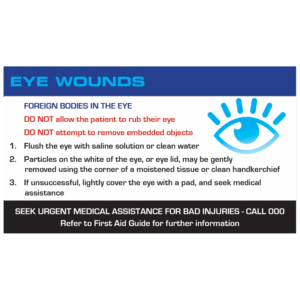 AEROGUIDE Eye Wound First Aid Card