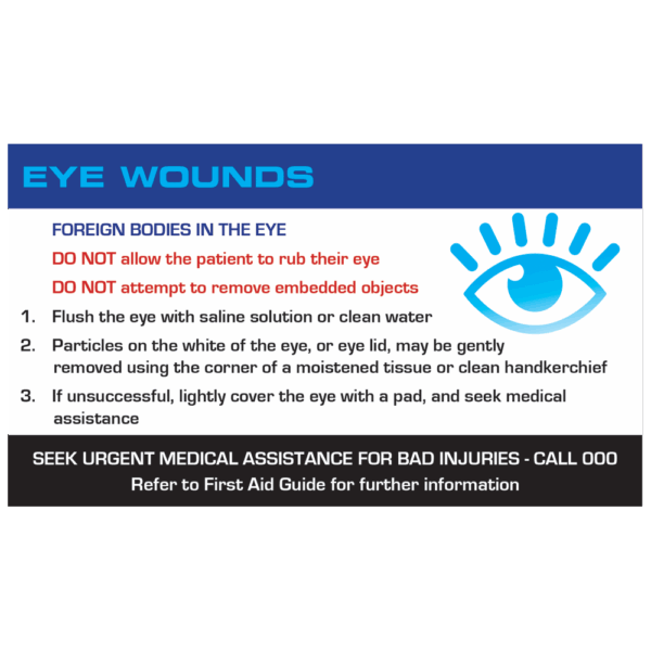 AEROGUIDE Eye Wound First Aid Card