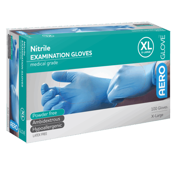 AEROGLOVE X-Large Nitrile Powder-Free Gloves Box/100