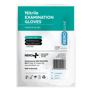 AEROGLOVE Large Nitrile Powder-Free Gloves Bag/10