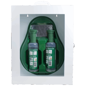 AEROWASH Drop Eyewash Station in Metal Cabinet with Perspex Front