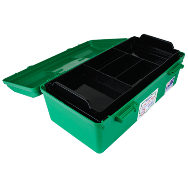 AEROCASE Green Plastic Tacklebox with 1 Liftout Tray 23 x 40 x 14.5cm - Image 2
