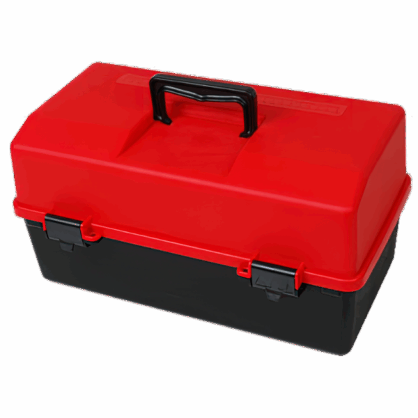 AEROCASE Red and Black Plastic Tacklebox with 6 Trays 30 x 46.5 x 25.4cm