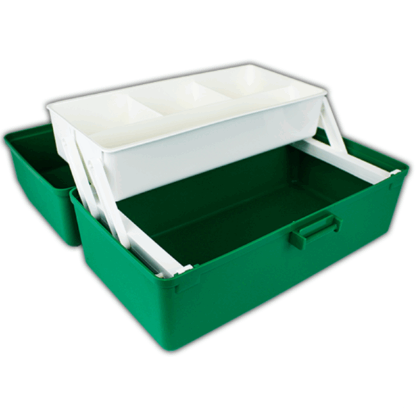 AEROCASE Green Plastic Tacklebox with 1 Tray 16 x 33 x 19cm - Image 2