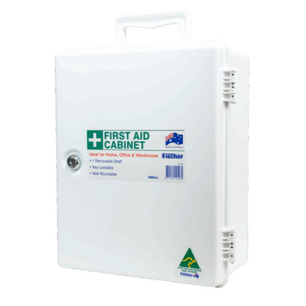 AEROCASE Small White Plastic Cabinet with Key Latch 26 x 32 x 14cm