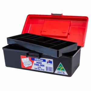 AEROCASE Red and Black Plastic Tacklebox with Liftout Tray 15 x 29 x 11.5cm