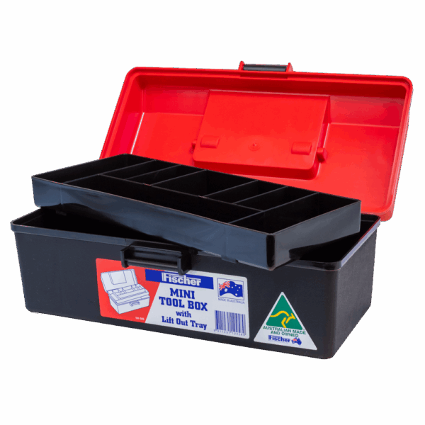 AEROCASE Red and Black Plastic Tacklebox with Liftout Tray 15 x 29 x 11.5cm