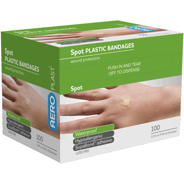AEROPLAST Plastic Spot Dressings 2.25cm Diameter Box/100
