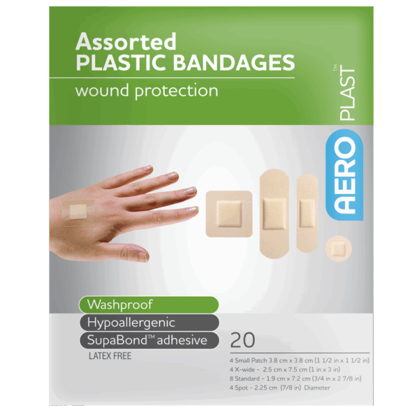 AEROPLAST Plastic Assorted Dressings Env/20