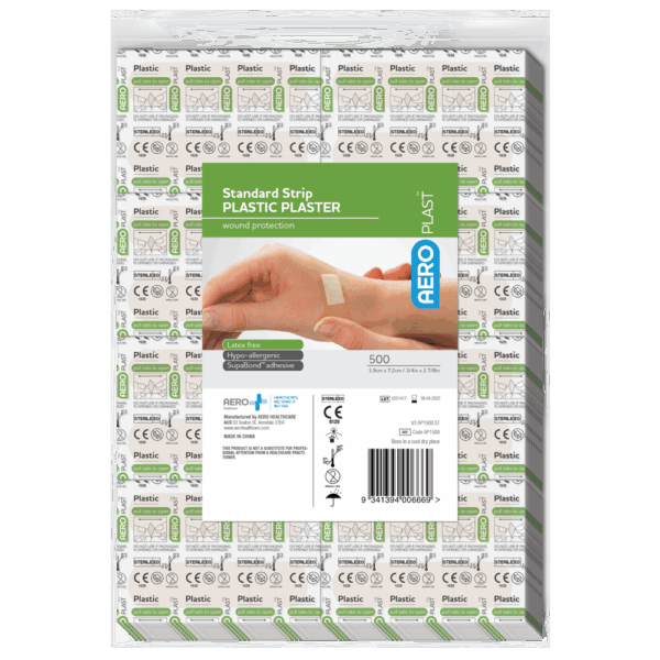 AEROPLAST Plastic Standard Strip 7.2 x 1.9cm Bag/500