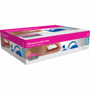 AEROTAPE White Microporous Paper Tape with Dispenser 2.5cm x 9.1M Box/12