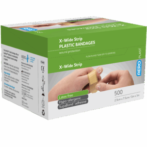 AEROPLAST Plastic X-Wide Strip 7.5 x 2.5cm Box/500