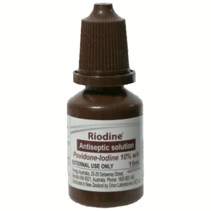 RIODINE 10% Povidone Iodine Solution Dropper Bottle 15ml