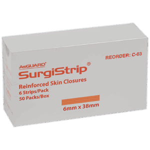 AEROPLAST Wound Closure Strips 6 x 38mm 6 strips/card Box/50