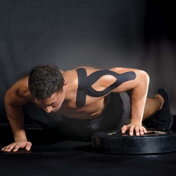 AEROTAPE Black Kinesiology Pro Sports Tape 5cm x 5m - Image 2
