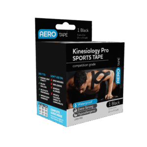AEROTAPE Black Kinesiology Pro Sports Tape 5cm x 5m