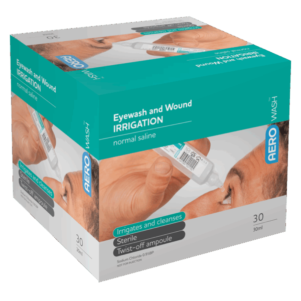 AEROWASH Sodium Chloride Eyewash Ampoule 30ml Box/30