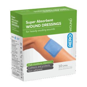 AEROWOUND Super Absorbent Wound Dressing 10 x 10cm Box/10