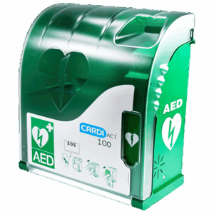 CARDIACT Green Outdoor Connected AED Cabinet 42 x 38 x 15cm
