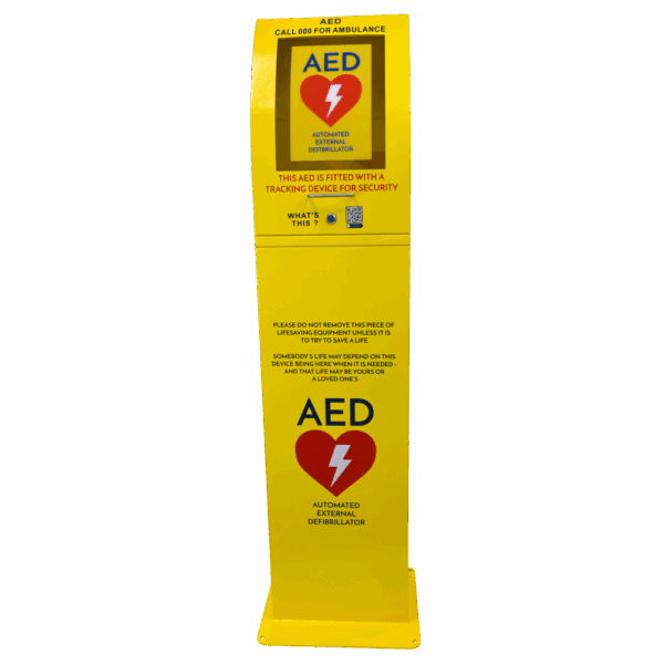 CARDIACT Yellow Floor Mount AED Cabinet 30 x 40 x 160 cm