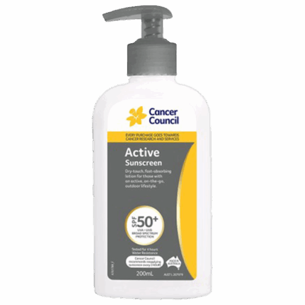 CANCER COUNCIL SPF50+ Active Sunscreen Pump 200mL