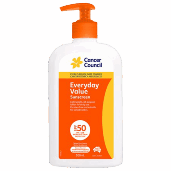 CANCER COUNCIL SPF50 Everyday Value Sunscreen Pump 500mL