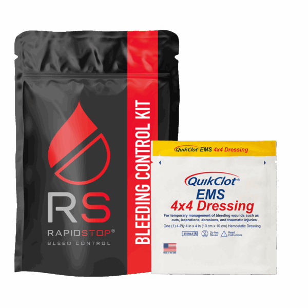 RAPIDSTOP Small Bleed Control Pack with QUIKCLOT EMS Dressing