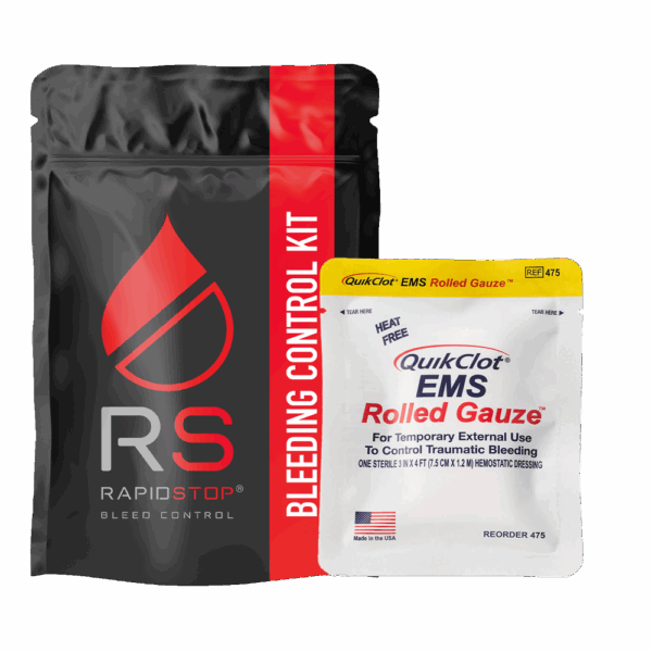 RAPIDSTOP Medium Bleed Control Pack with QUIKCLOT EMS Roll