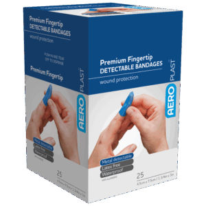 AEROPLAST Premium Detectable Fingertip Dressing 7.5 x 4.5cm Box/25